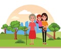 Family avatar cartoon character portrait