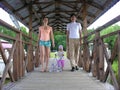 Family with baby on bridge Royalty Free Stock Photo