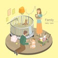 Family baby care concept