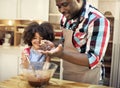 Family baking together in the kitchen