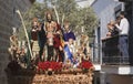 Family on a balcony watching the throne of the brotherhood of the entry in Jerusalem