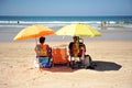 Family on the beach Costa Ballena, Cadiz province, Spain Royalty Free Stock Photo