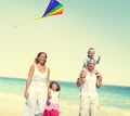 Family Beach Enjoyment Holiday Summer Concept Royalty Free Stock Photo