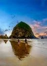 Family on Beach low tide Royalty Free Stock Photo