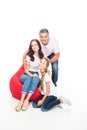Family on bean bag chair Royalty Free Stock Photo