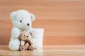 Family bears on a wooden background Royalty Free Stock Photo