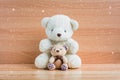 Family bears on a wooden background Royalty Free Stock Photo