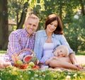 Family being together on vacation having a picnic on fresh air