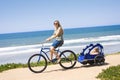Family Bicycle Ride along the beach Royalty Free Stock Photo