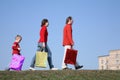 Family with big bags Royalty Free Stock Photo