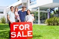 Family in big house Royalty Free Stock Photo