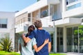 Family in big house Royalty Free Stock Photo