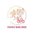 Family bike ride concept icon