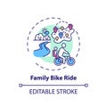 Family bike ride concept icon