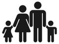 Family black simple icon. Minimalistic parents and kids symbol Royalty Free Stock Photo