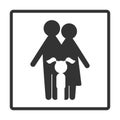 Family black and white simple icon Royalty Free Stock Photo