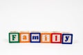 Family in block letters Royalty Free Stock Photo