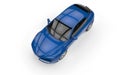 Family Blue Car - Top View Royalty Free Stock Photo