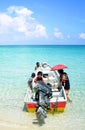 Family on boat