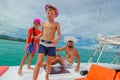 Family on a boat trip