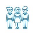 Family bonds linear icon concept. Family bonds line vector sign, symbol, illustration.