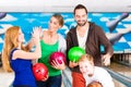 Family at Bowling Center Royalty Free Stock Photo