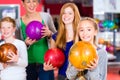 Family at Bowling Center Royalty Free Stock Photo