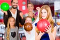 Family at Bowling Center Royalty Free Stock Photo