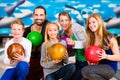 Family at Bowling Center Royalty Free Stock Photo