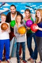 Family at Bowling Center Royalty Free Stock Photo