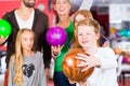 Family at Bowling Center Royalty Free Stock Photo