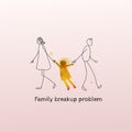Family breakup problem concept. Divorce, parents and child separation Royalty Free Stock Photo