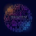 Family bright round illustration