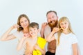 Family brushing teeth Royalty Free Stock Photo