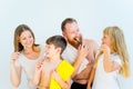 Family brushing teeth Royalty Free Stock Photo