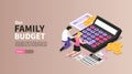 Family Budget Isometric Banner