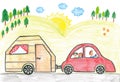 Family car with caravan