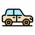 Family car icon color outline vector Royalty Free Stock Photo