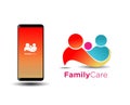 Family care logo. relationship people logo design concept