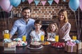 Family celebrating birthday Royalty Free Stock Photo