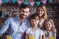 Family celebrating birthday Royalty Free Stock Photo