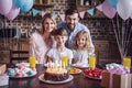 Family celebrating birthday Royalty Free Stock Photo