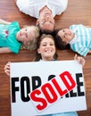 Family celebrating buying their new house Royalty Free Stock Photo