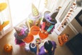 Family celebrating Halloween Royalty Free Stock Photo