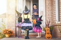 Family celebrating Halloween Royalty Free Stock Photo