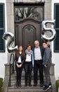 Family celebrating the 25th marriage anniversary of the parents Royalty Free Stock Photo