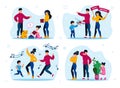 Family Celebrations and Entertainments Vector Set