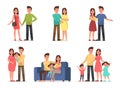 Family character vector design set