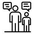 Family chat talking icon, outline style