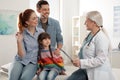 Family with child visiting doctor Royalty Free Stock Photo